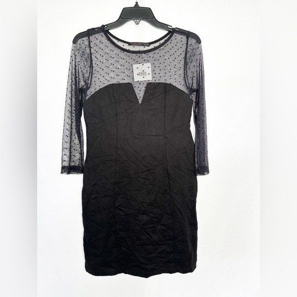 NWT Fraiche by J Point D'esprit Trim Minidress Black - Picture 3 of 5